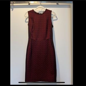 DR Collection Red & Black Knee-Length Shift Dress
